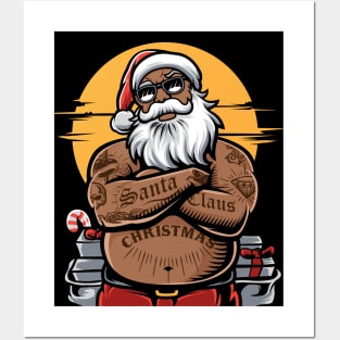 Badass Black Santa Claus // Cool African-American Santa // Black Christmas Posters and Art